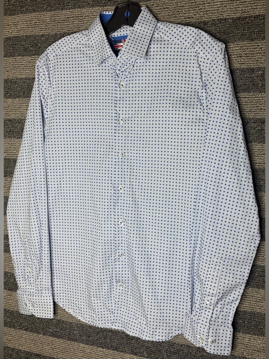 Soul Of London Other - Soul of London Men's Light Blue Micro-Pattern Dress Shirt Size Medium 15.5 EUC